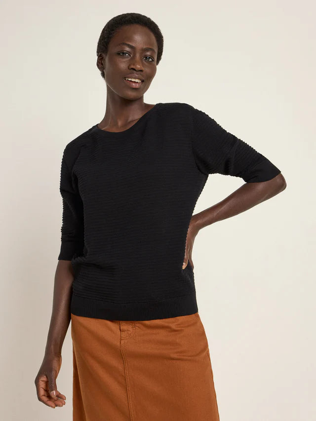 HALBARMPULLOVER (GOTS) aus Bio-Baumwolle Schwarz – - Main Image