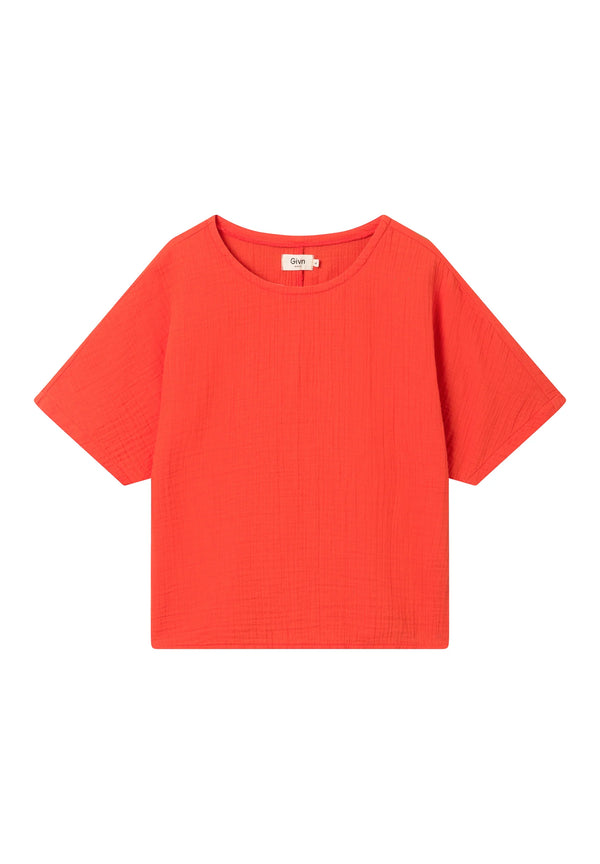 Musselin T-Shirt PINA aus Bio-Baumwolle - Sunset Orange
