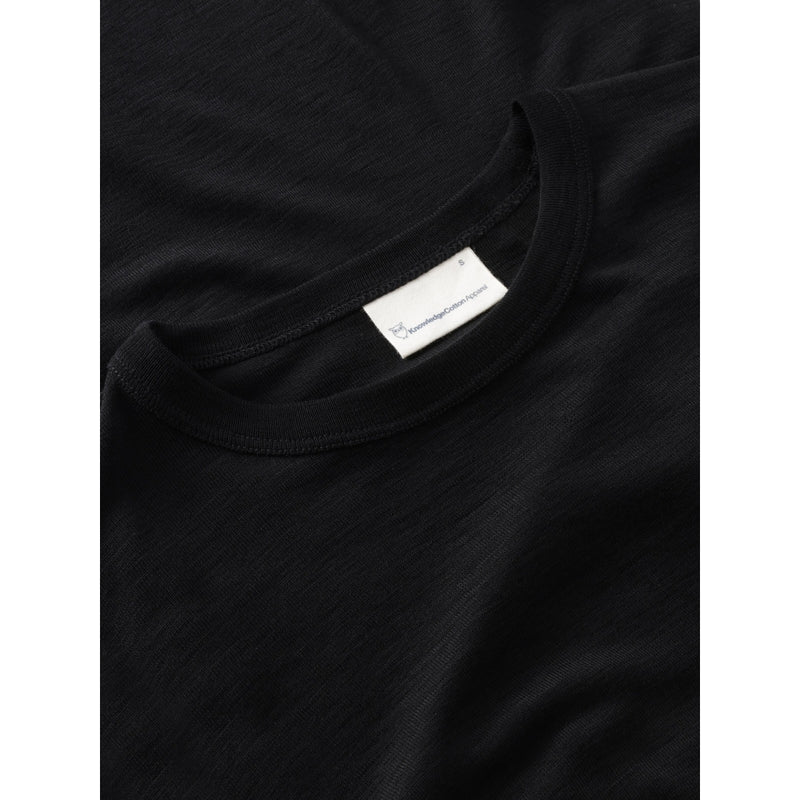 T-Shirt aus geripptem Merino-Stoff – Black Jet