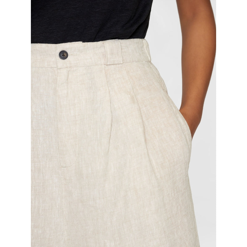 EVE Culotte High-Rise Extra Wide Linen Shorts - Light Feather Gray