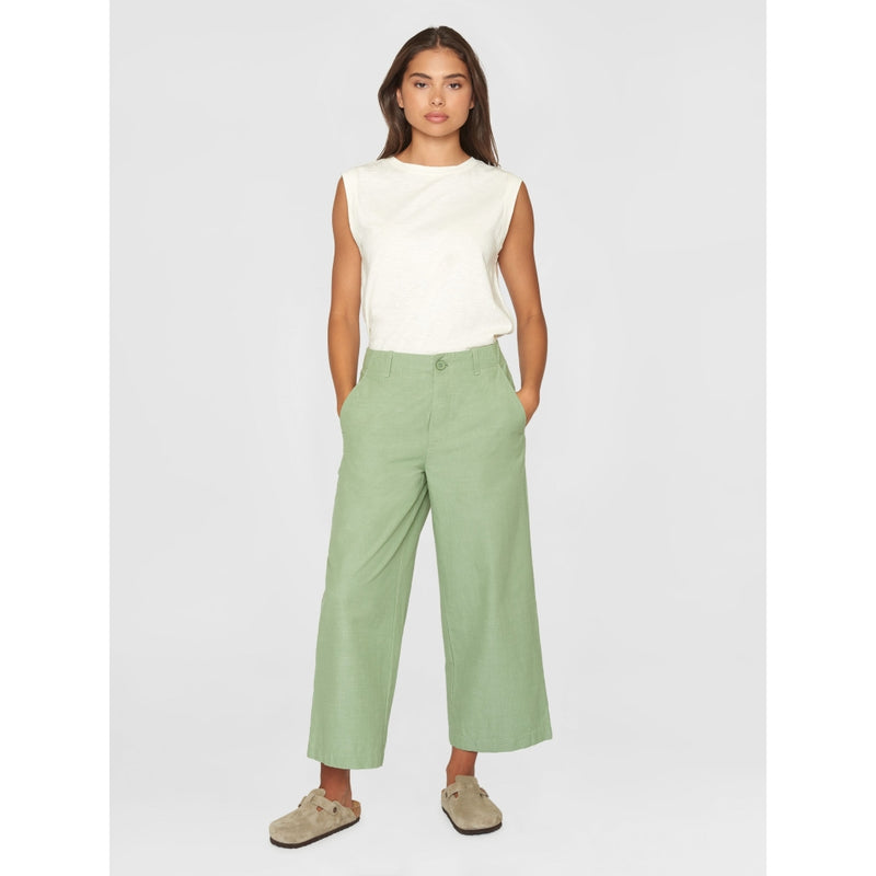 POSEY Mittelhohe, weit geschnittene Hose aus Slub-Garn – GOTS/Vegan – Shale Green