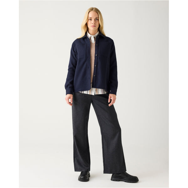 Weite Wollhose Posey - Dunkelgrau Melange