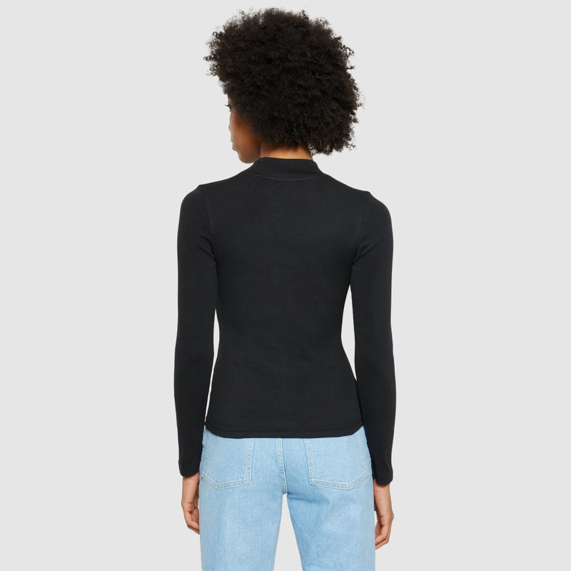 Gerippter Rollkragen – Black Jet