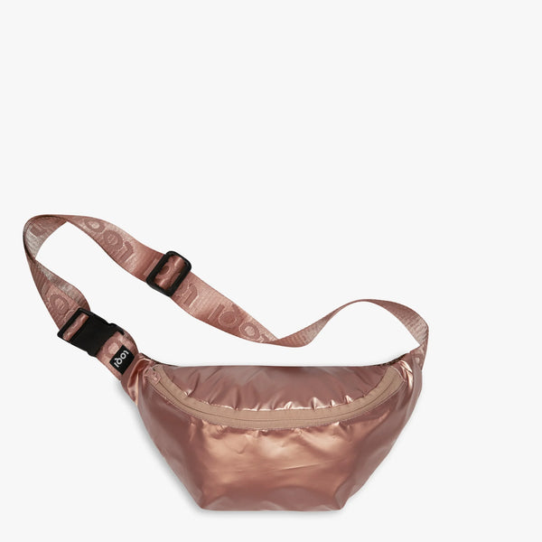 Metallic-roségoldene Bauchtasche