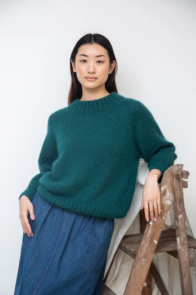 Solstice Mohair-Strickpullover - Pine