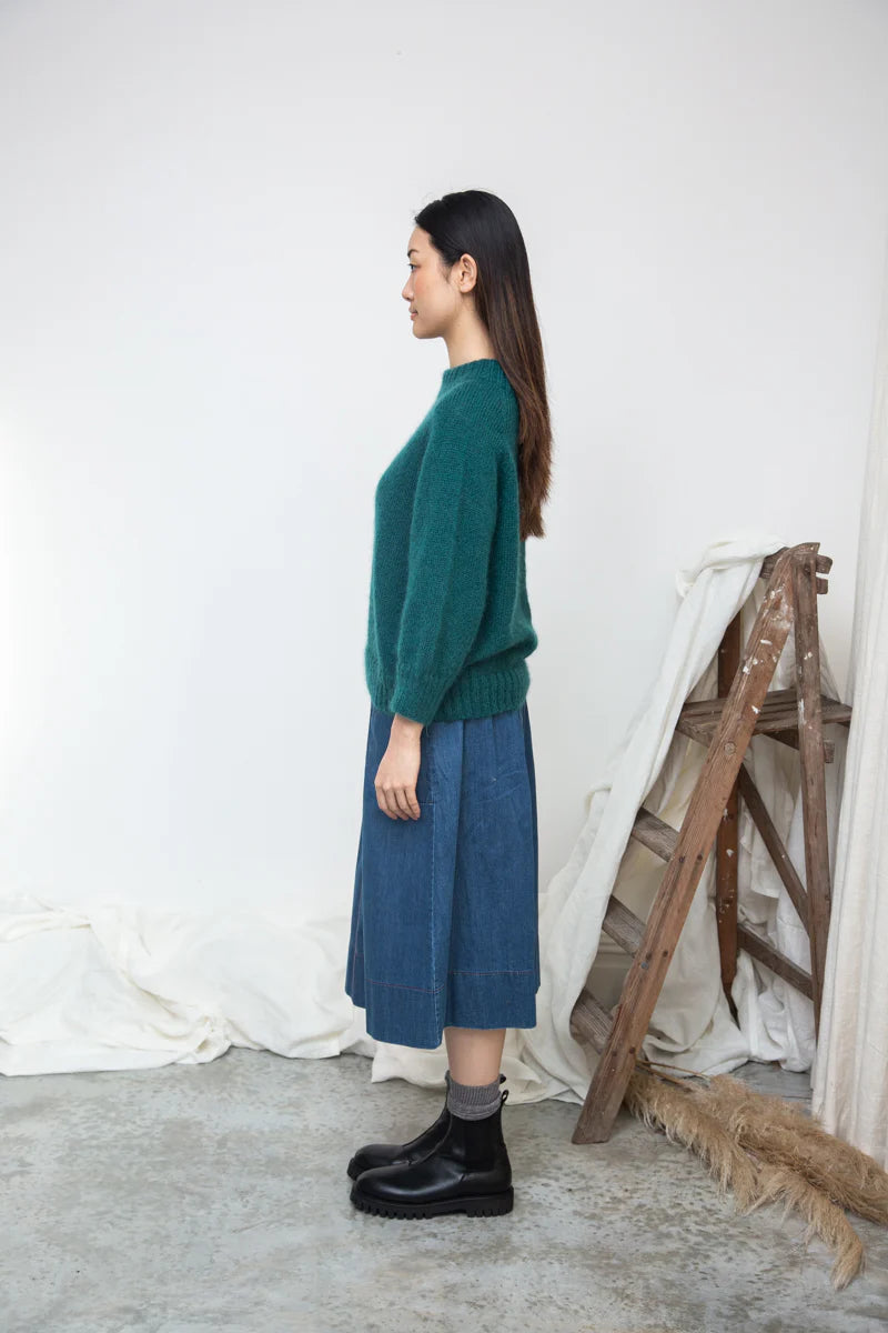 Solstice Mohair-Strickpullover - Pine