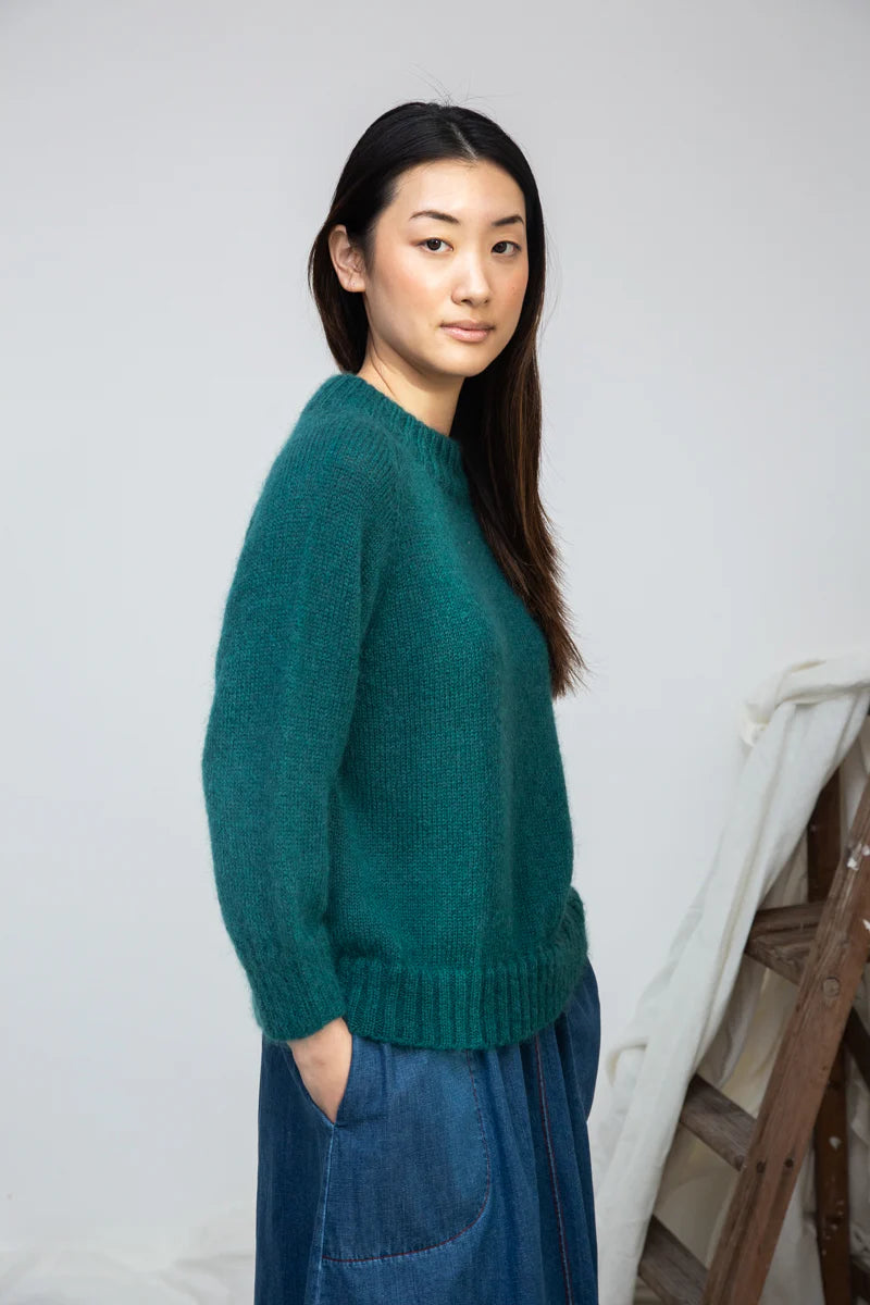 Solstice Mohair-Strickpullover - Pine