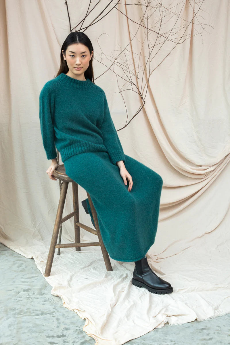 Solstice Mohair-Strickpullover - Pine