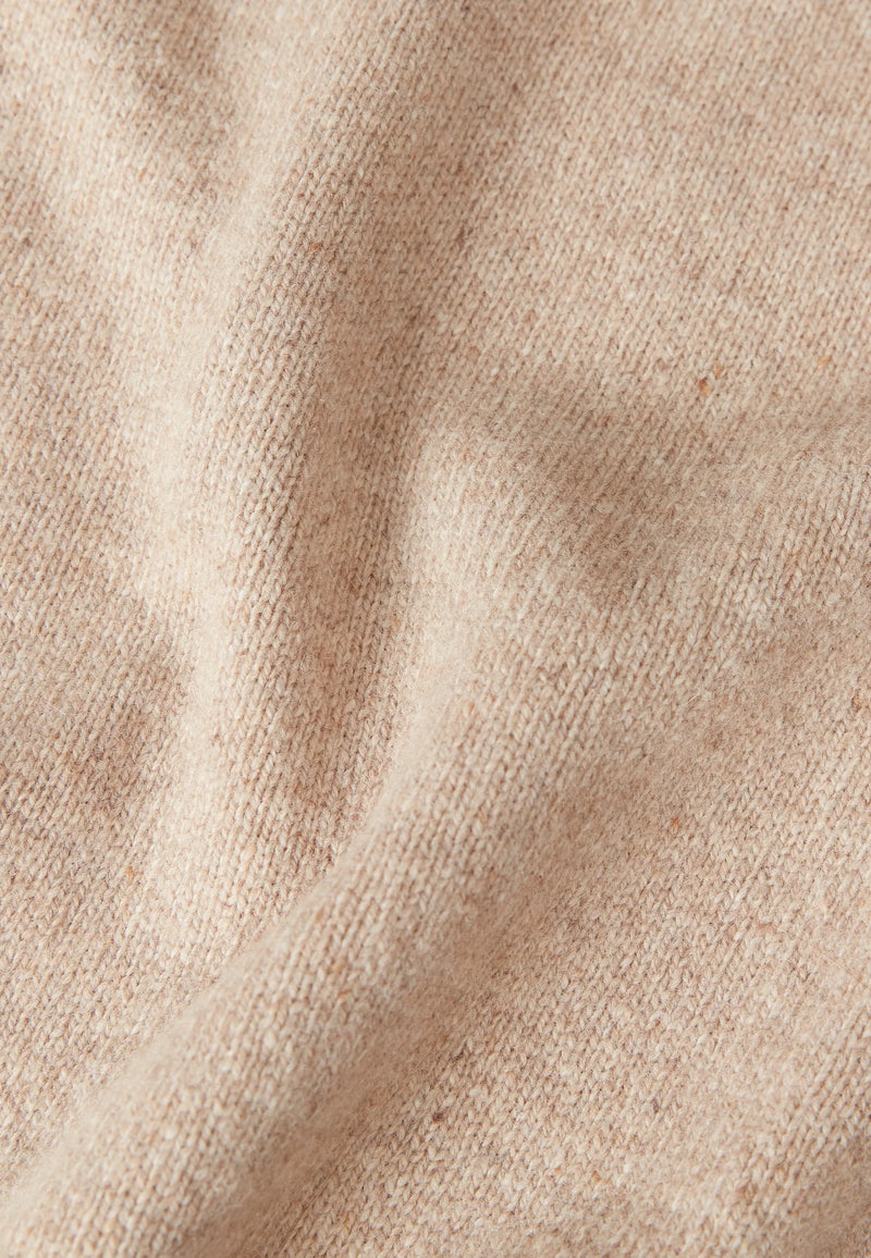 Cropped Strickpullover JELLA aus recyceltem Wollgemisch - Beige