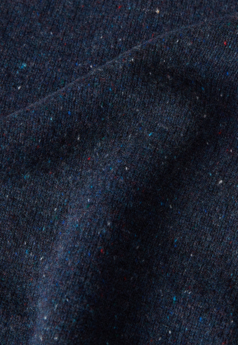 Cropped Strickpullover JELLA aus recyceltem Wollgemisch - Dark Blue