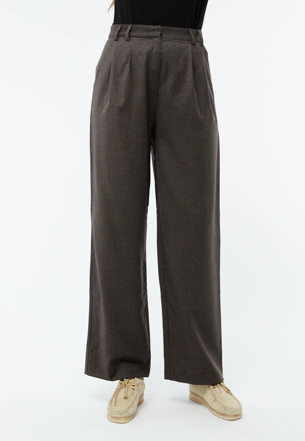 Hose LIZ aus Wolle mit weitem Bein - Grey