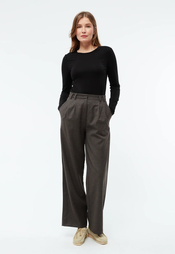 Hose LIZ aus Wolle mit weitem Bein - Grey