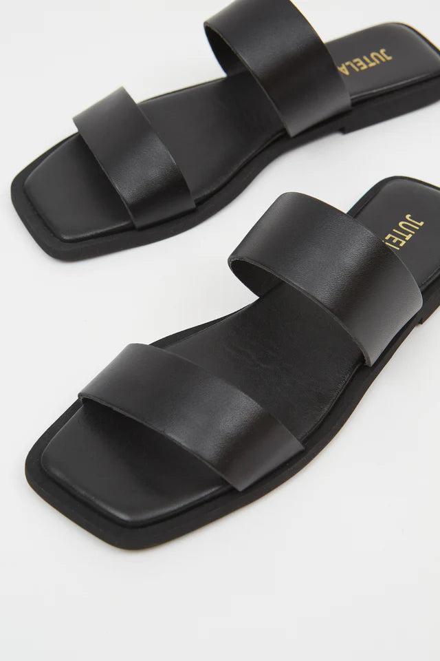 Double Strap Flats- Black