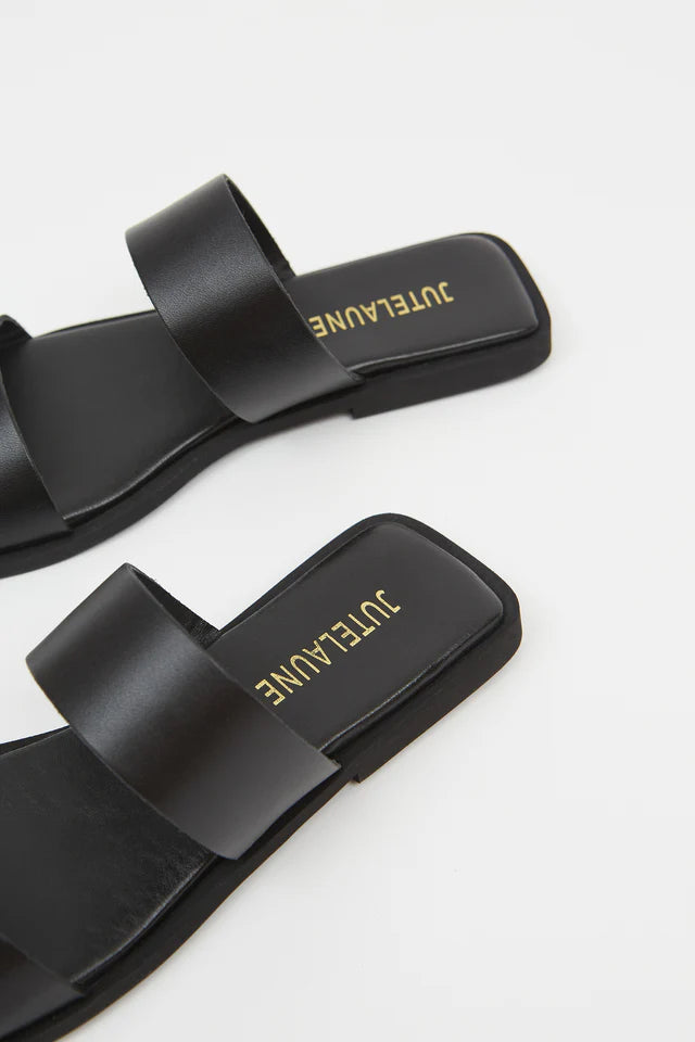 Double Strap Flats- Black