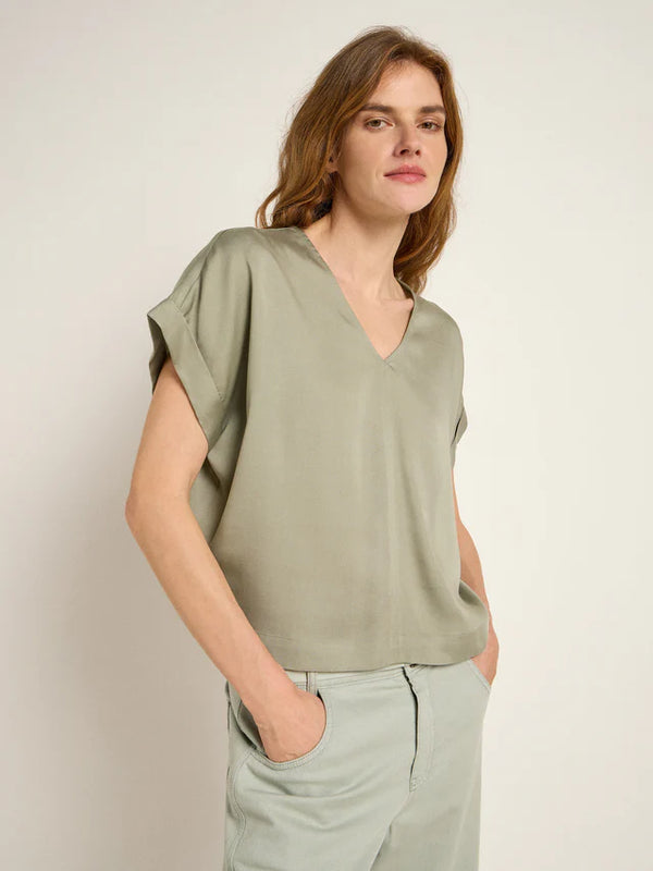 BLUSENSHIRT aus Tencel™ Lyocell - Aqua Grey