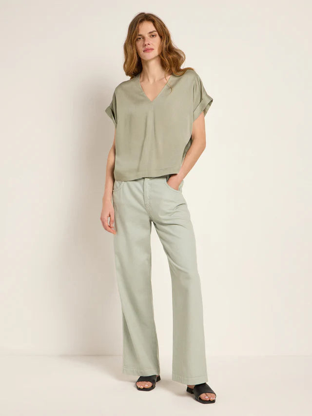 BLUSENSHIRT aus Tencel™ Lyocell - Aqua Grey