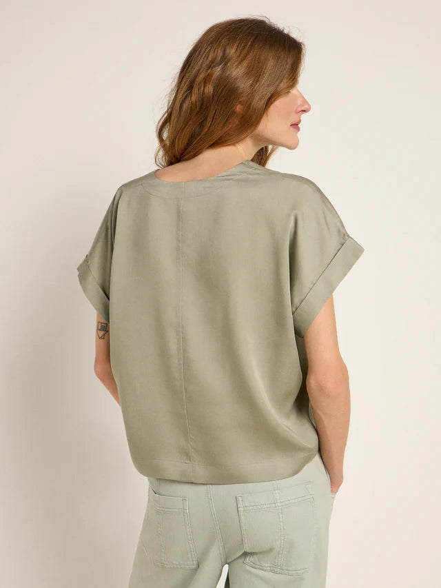 BLUSENSHIRT aus Tencel™ Lyocell - Aqua Grey