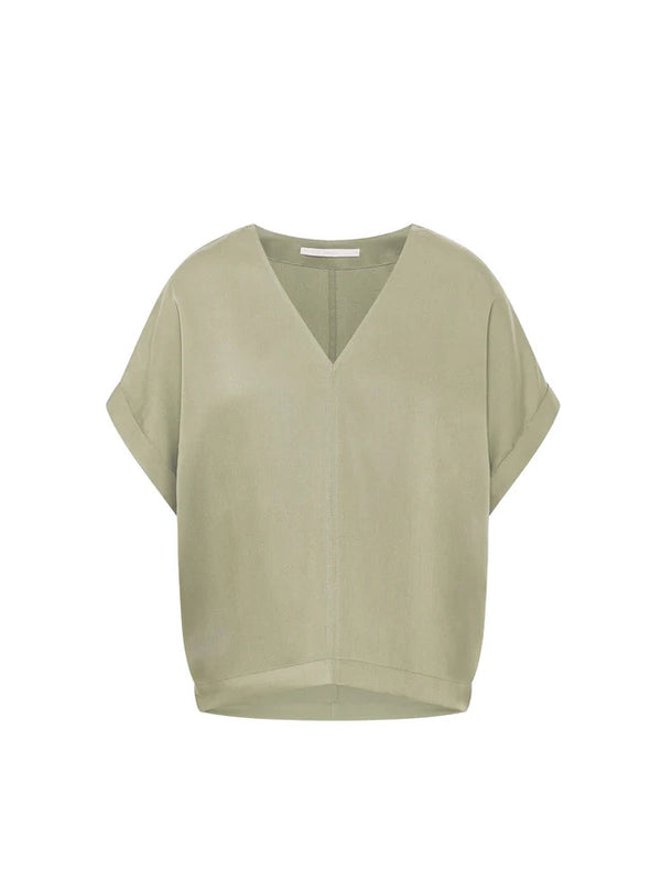 BLUSENSHIRT aus Tencel™ Lyocell - Aqua Grey