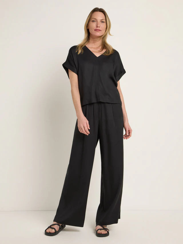 BLUSENSHIRT aus Tencel™ Lyocell - Schwarz