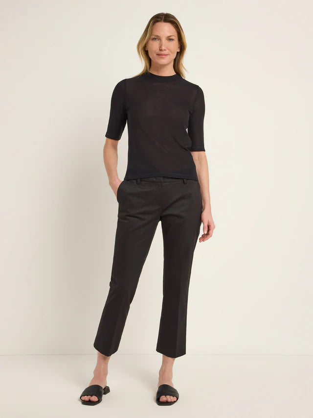 STEHKRAGENSHIRT aus TENCEL™ Lyocell - Schwarz