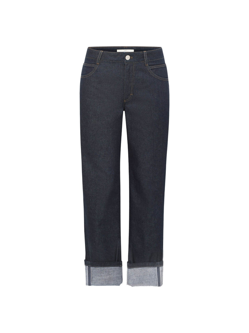 JEANS MIT AUFSCHLAG (GOTS) - Dark Blue Denim