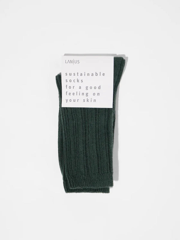 Rippenstrick-Woolsocken GOTS - Forest Melange