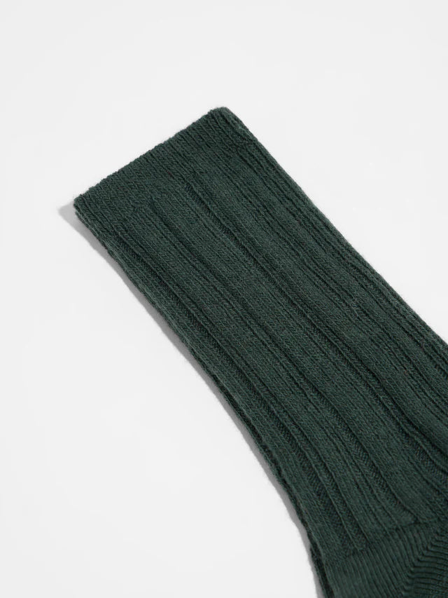 Rippenstrick-Woolsocken GOTS - Forest Melange