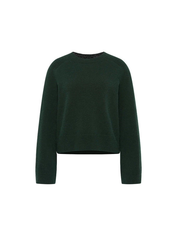 CROPPED PULLOVER GOTS - FOREST MELANGE