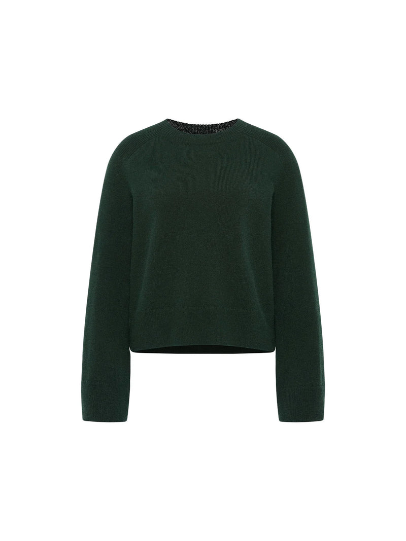 CROPPED PULLOVER GOTS - FOREST MELANGE