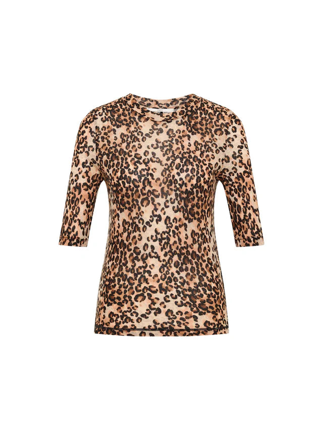 Stehkragenshirt aus TENCEL™ - Leo Print