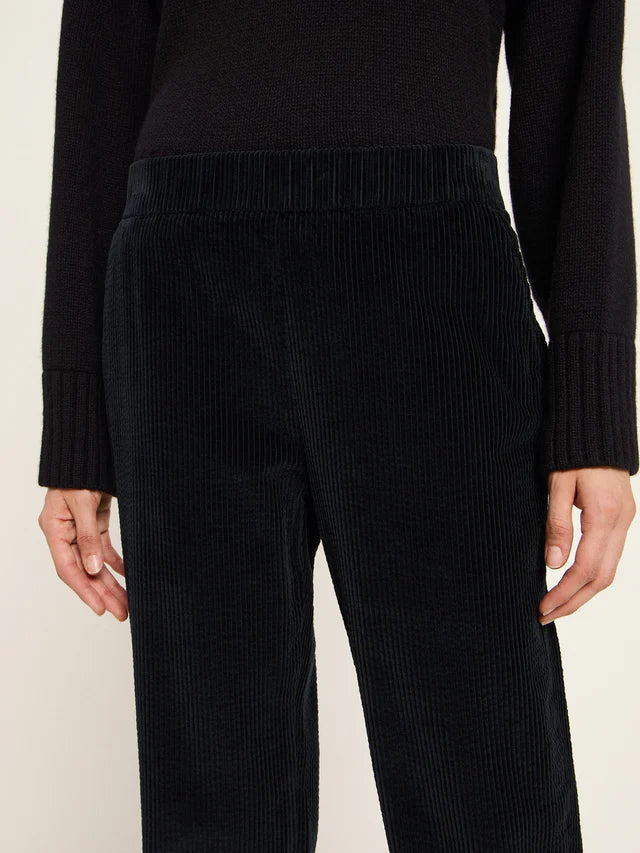 KORD HOSE MIT GUMMIZUG (GOTS) - Schwarz