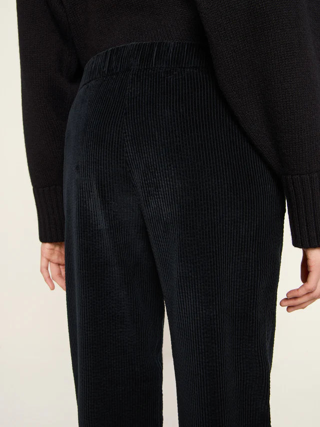 KORD HOSE MIT GUMMIZUG (GOTS) - Schwarz