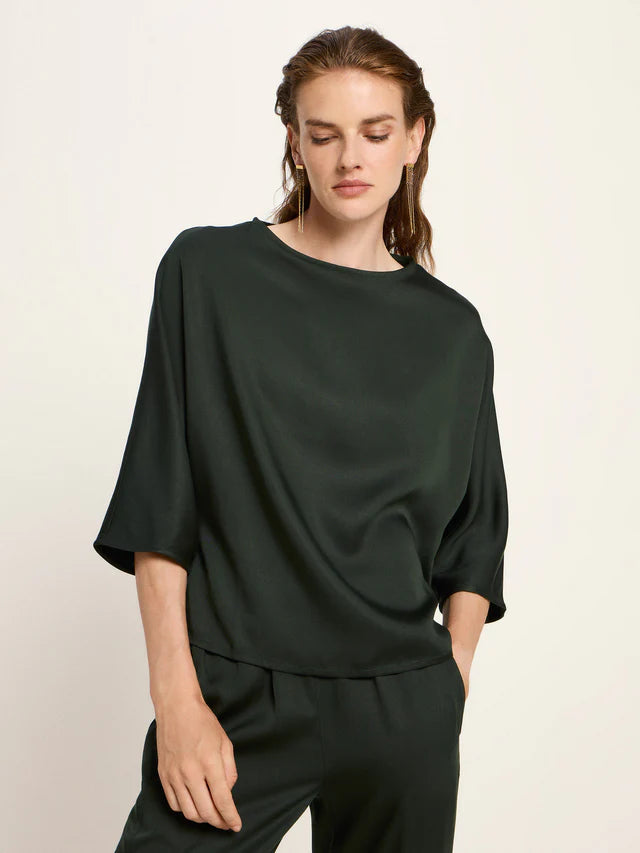 3/4 ARM BLUSE aus TENCEL™ - Forest