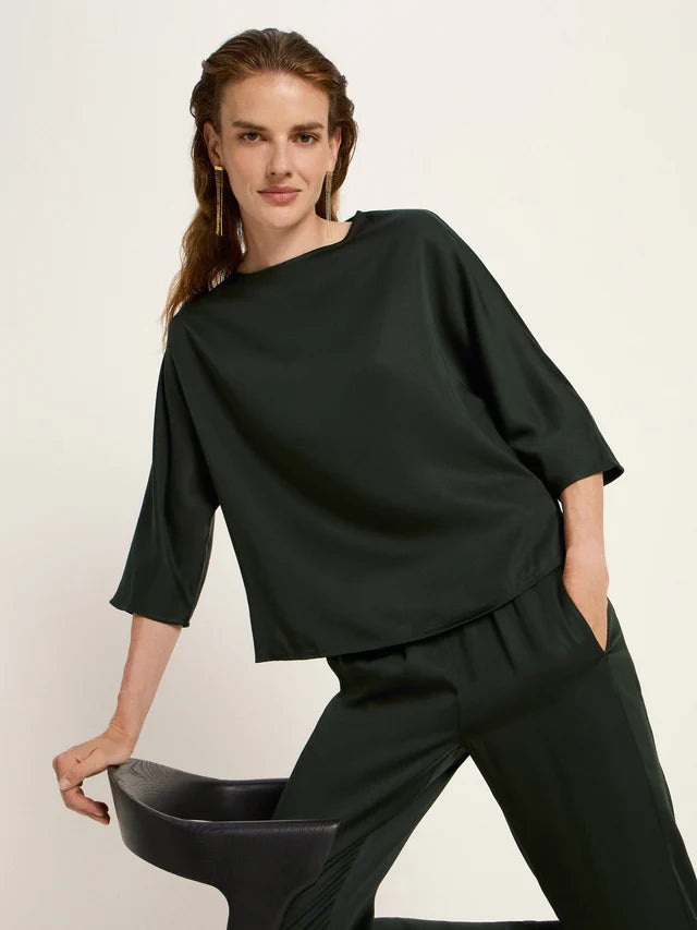 3/4 ARM BLUSE aus TENCEL™ - Forest