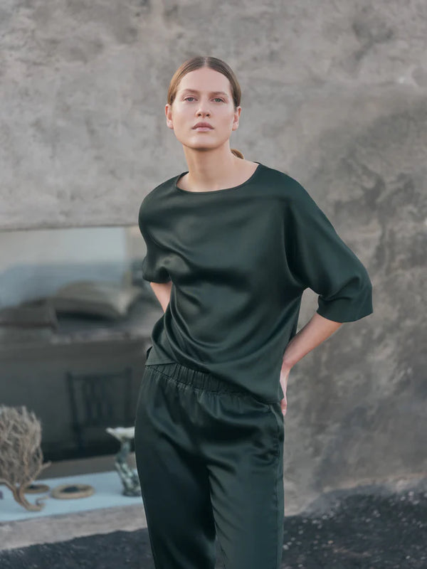3/4 ARM BLUSE aus TENCEL™ - Forest