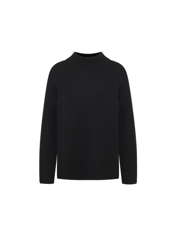 RIPPEN PULLOVER (GOTS) - Schwarz