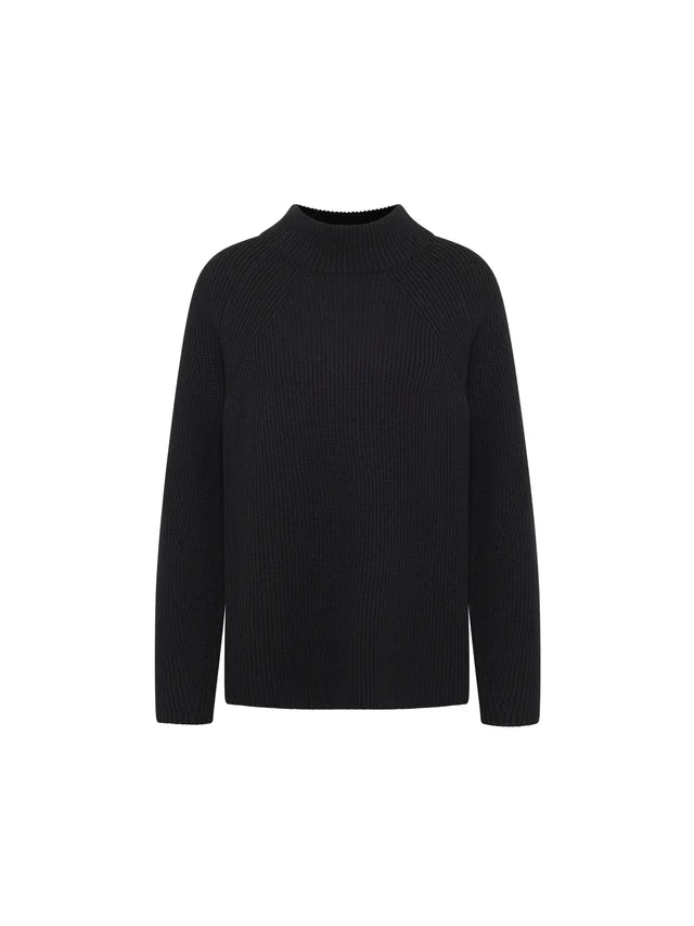 RIPPEN PULLOVER (GOTS) - Schwarz
