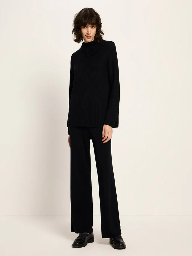 RIPPEN PULLOVER (GOTS) - Schwarz