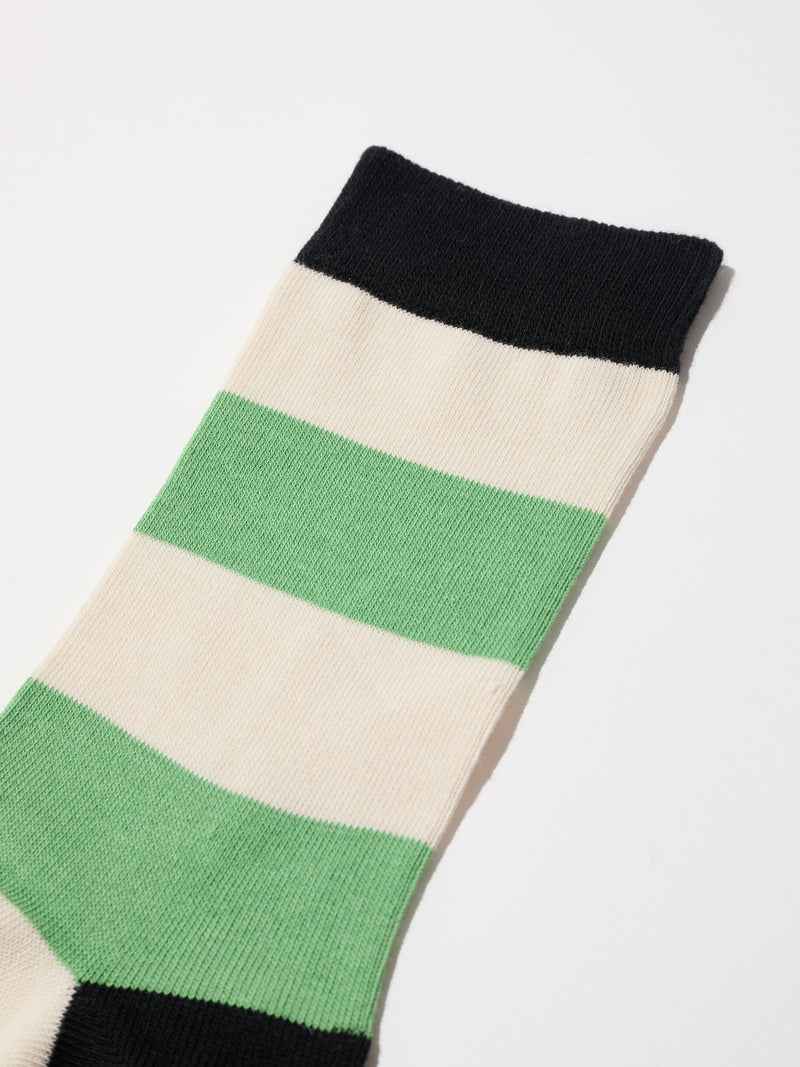 Socken mit Streifen GOTS -  Fern Multicolour