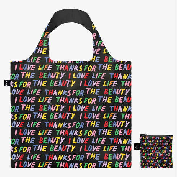 LOVE LIFE Schwarze Recyclingtasche