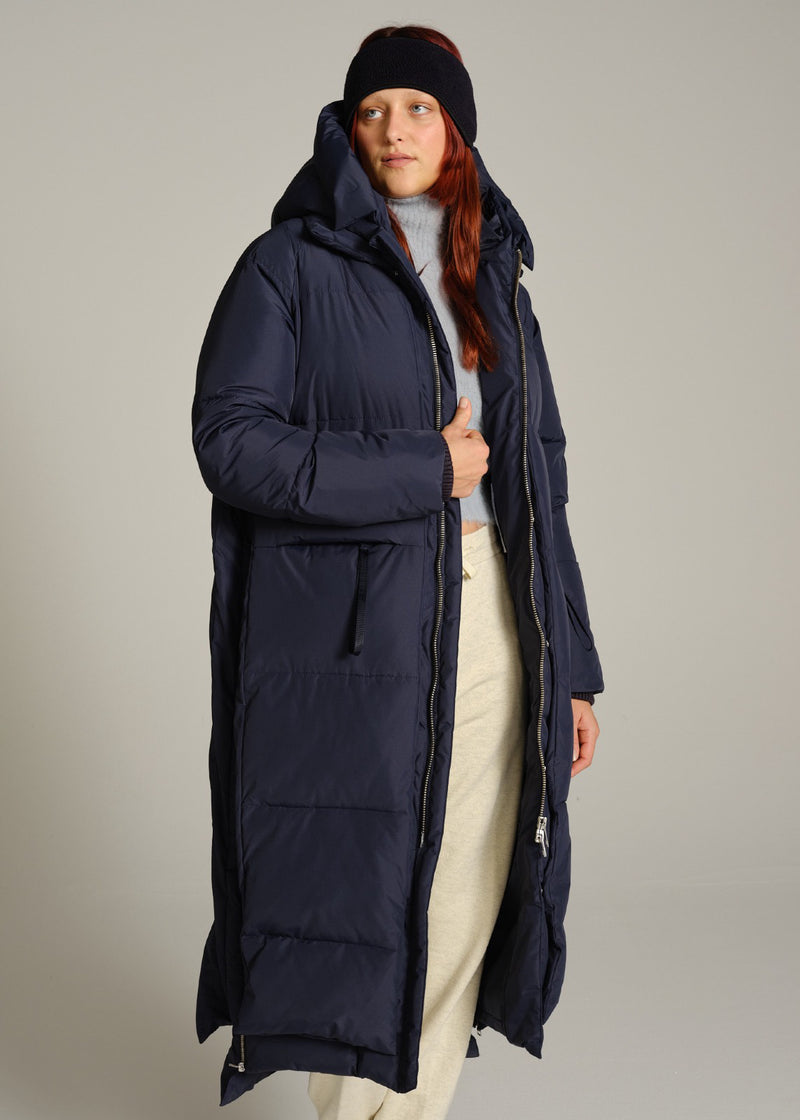 LOURDES PUFFER MANTEL - DARK NAVY