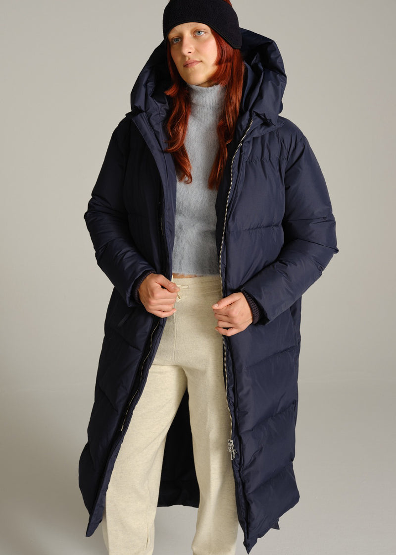 LOURDES PUFFER MANTEL - DARK NAVY