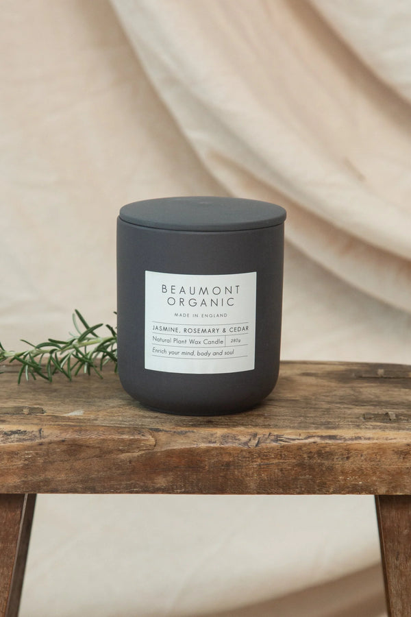 Jasmin-, Rosmarin- & Zedernkerze in Keramik – 280 g