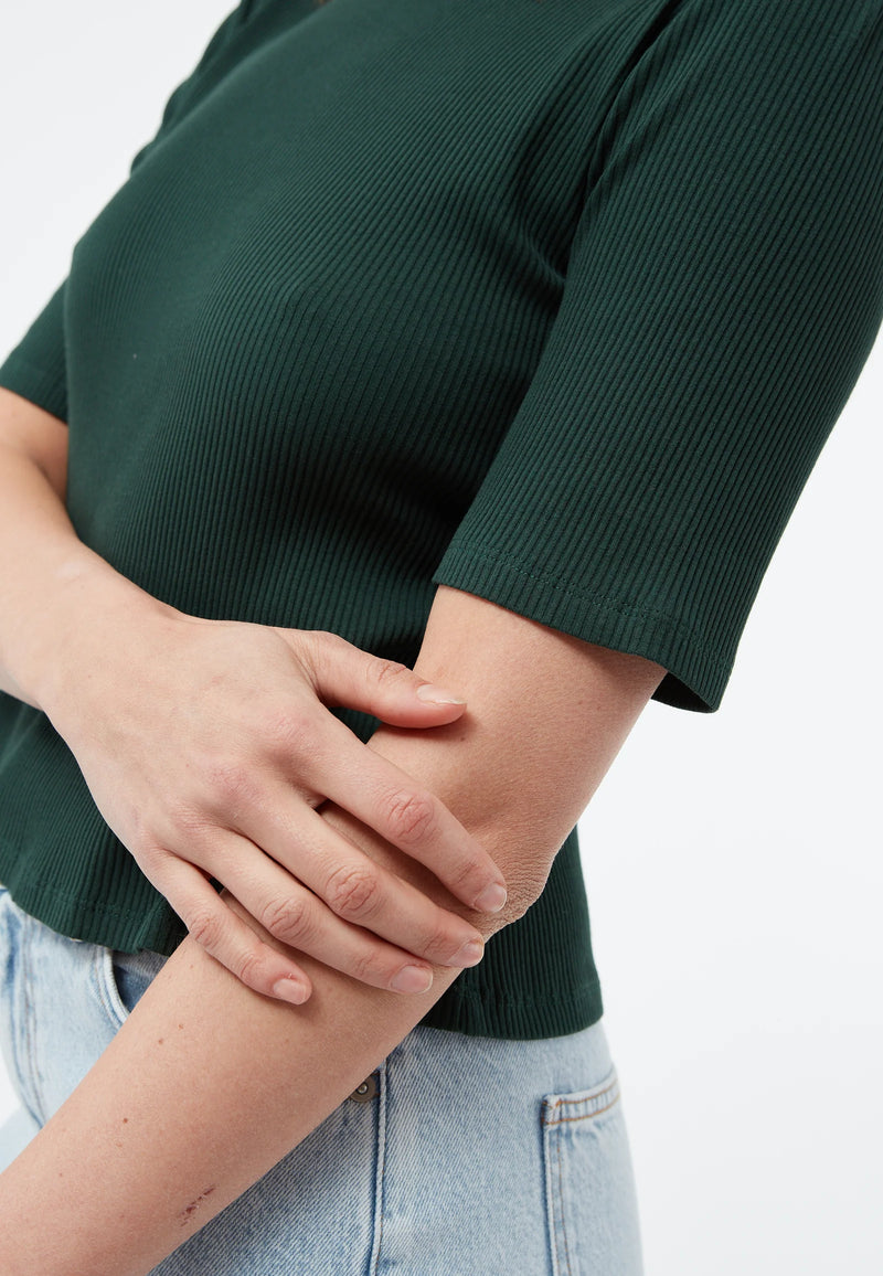 T-Shirt GINETTA aus Bio-Baumwoll Rippjersey - Bottle Green (Rib)
