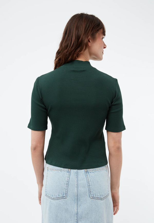 T-Shirt GINETTA aus Bio-Baumwoll Rippjersey - Bottle Green (Rib)