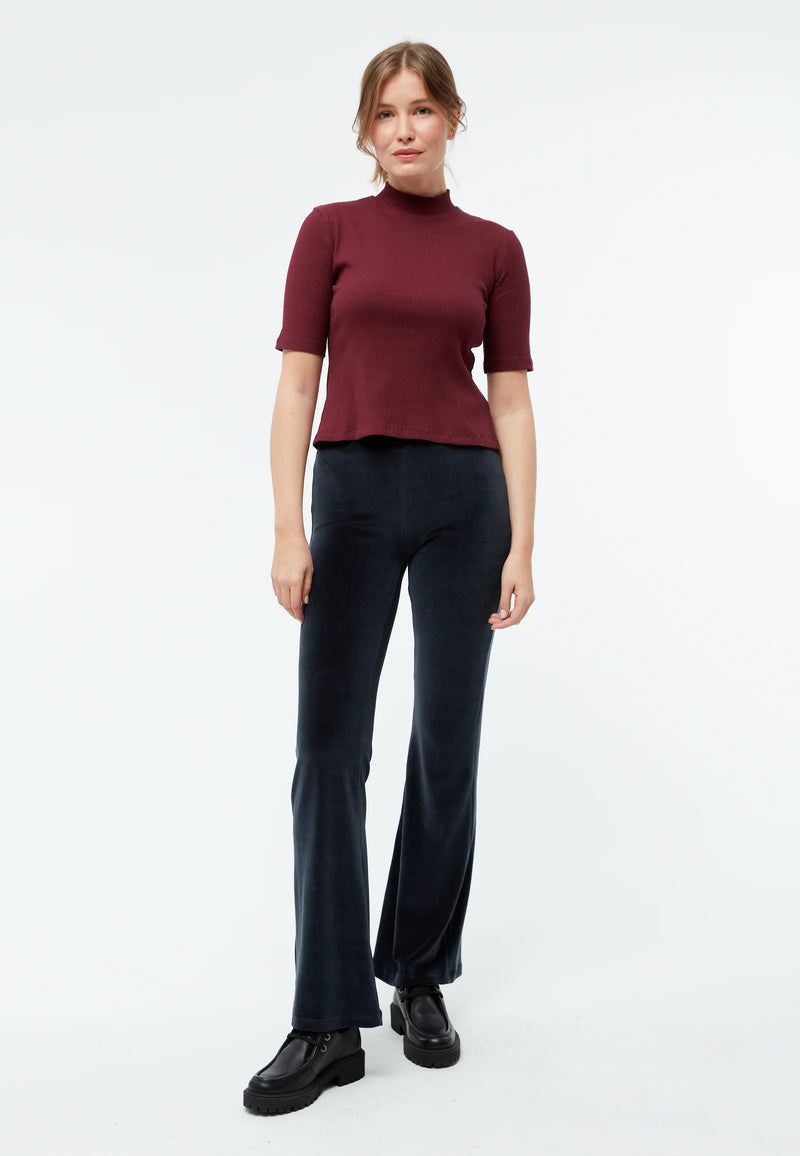 T-Shirt GINETTA aus Bio-Baumwoll Rippjersey - Burgundy (Rib)