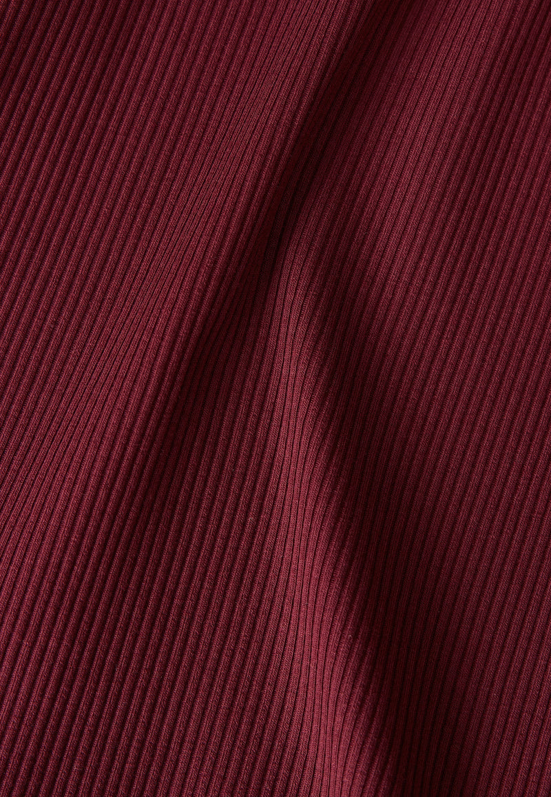 T-Shirt GINETTA aus Bio-Baumwoll Rippjersey - Burgundy (Rib)