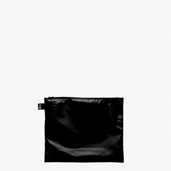 METALLIC Schwarz - Reissverschlusstaschen - 3er-Set