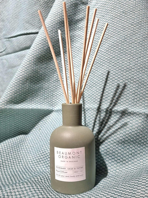 osmarin, Salbei & Thymian – 100 ml – Rattanstäbchen-Diffusor aus Keramik