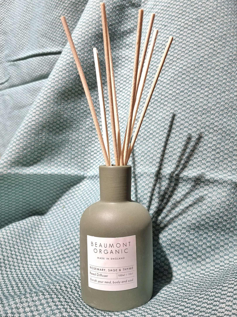 osmarin, Salbei & Thymian – 100 ml – Rattanstäbchen-Diffusor aus Keramik